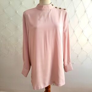 2026 Hot Color! Marled Long Sleeve Top • Pullover • Dusky Pink • Size Large